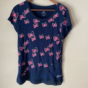 Disney Parks Authentic Minnie Mouse Bow T Shirt Size Large